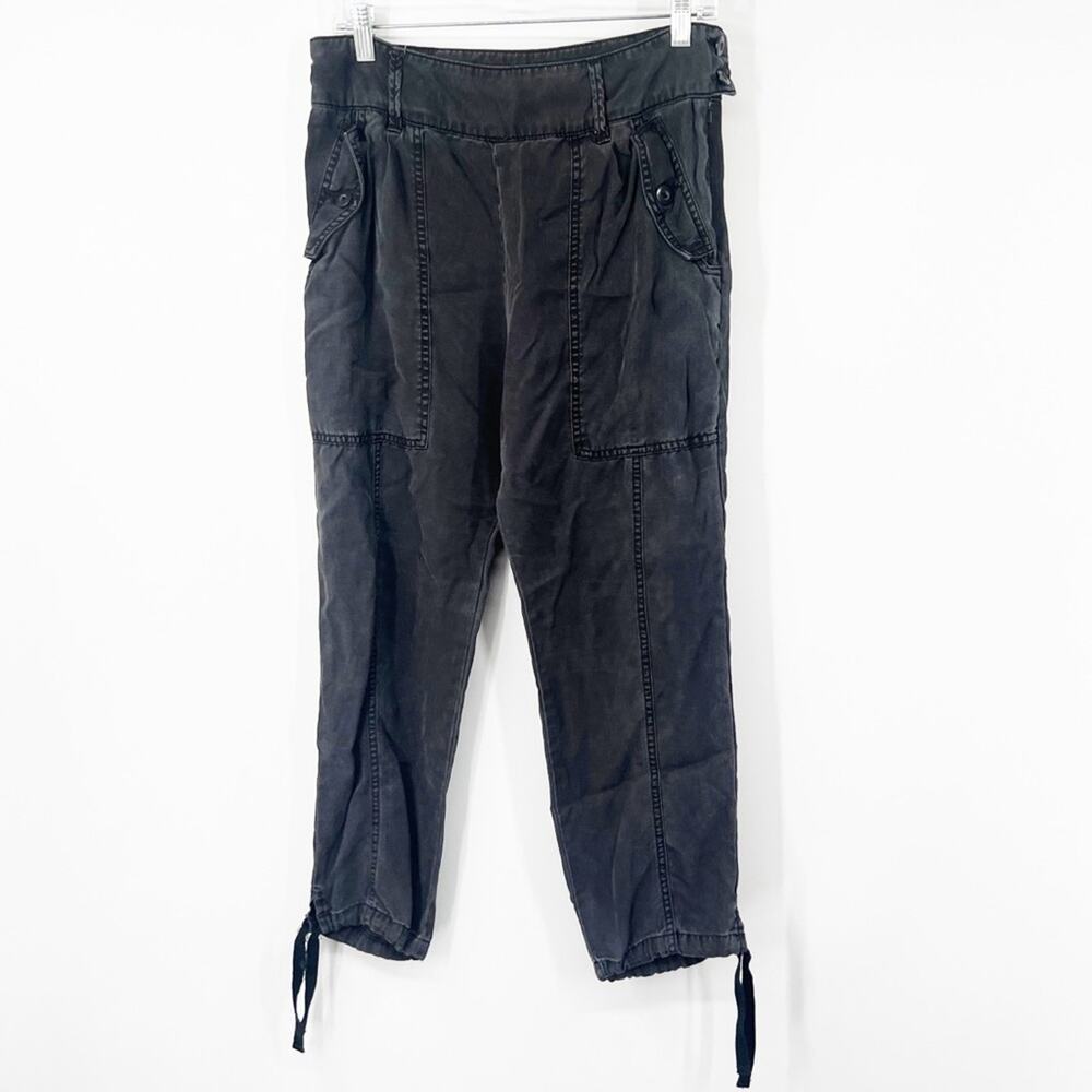 By Anthropologie High Rise Relaxed Cropped Pants Tie Ankles